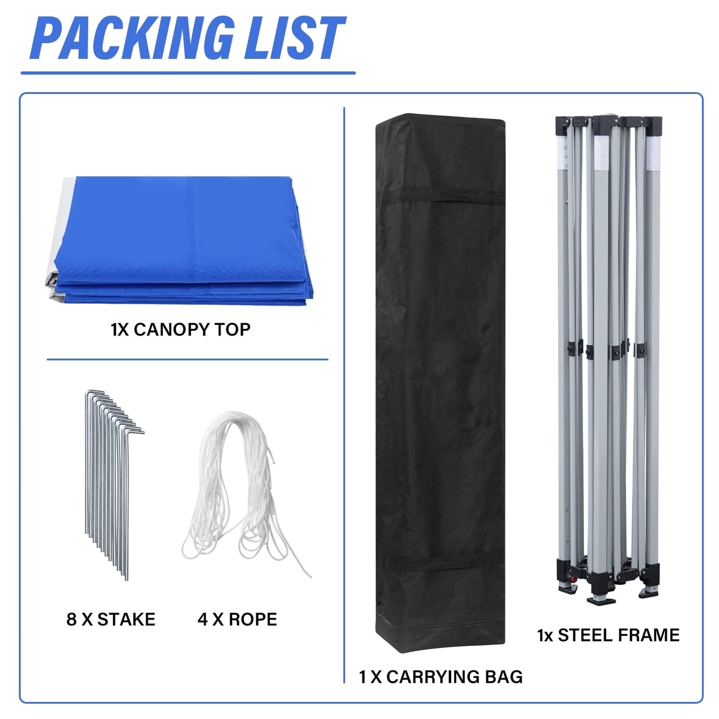 Tente pliante extérieure Zenova 3 m x 3 m, idéale pour terrasse, fête ou mariage.