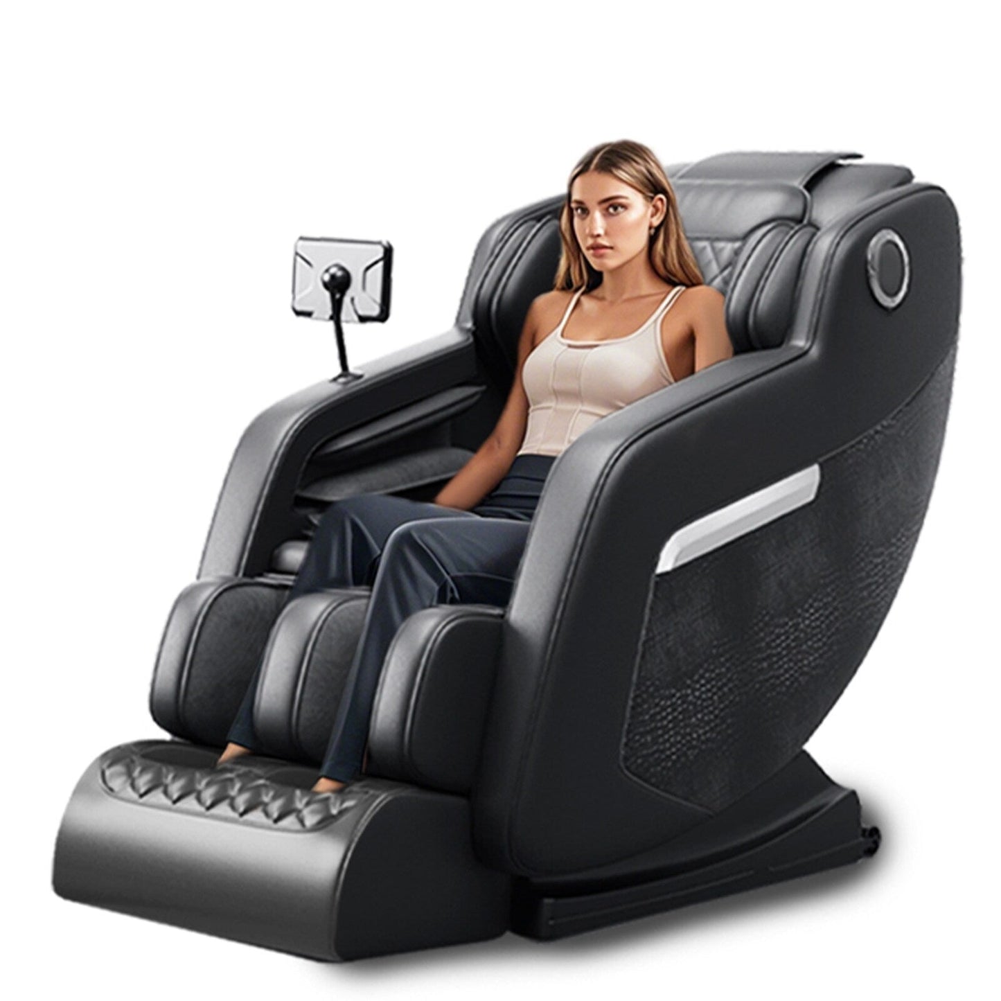 Fauteuil inclinable de massage à gravité zéro avec massage complet du corps, chauffage et audio Bluetooth intégré