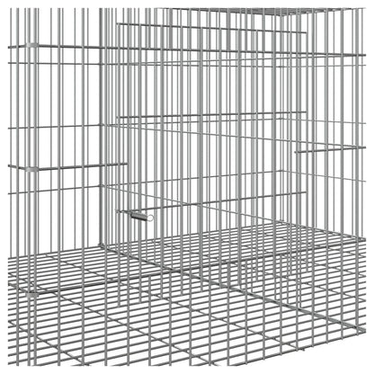 Cage à lapins 3 panneaux vidaXL, clapier, enclos pour animaux, en fer galvanisé